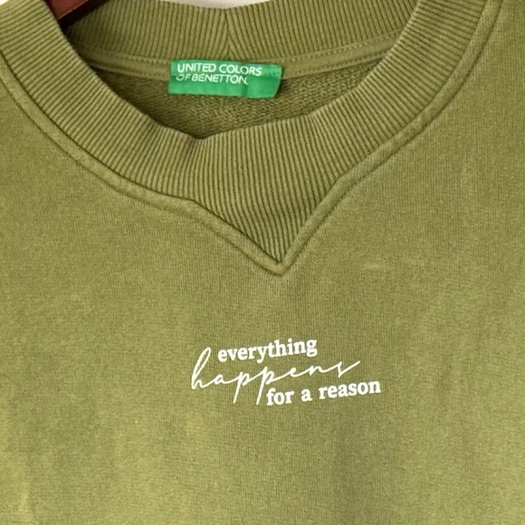 United Colors Of Benetton Crewneck Sweatshirt Women’s Size Large Made In Italy - Picture 4 of 6